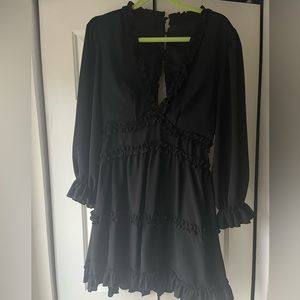 Black long sleeve mini dress, size medium, worn once